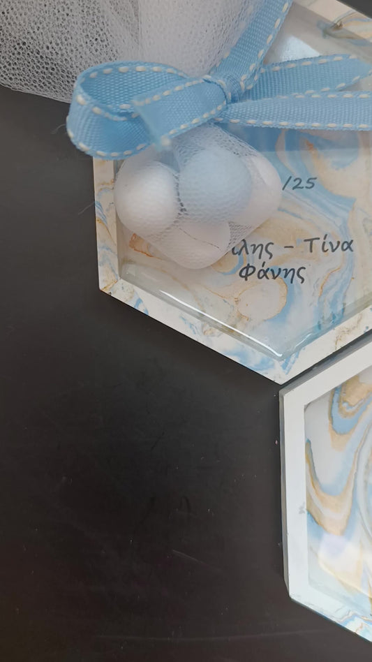 Εξάγωνο δισκάκι πολύχρωμο με αφιέρωση (Χρώμα: Lavender & Gold)